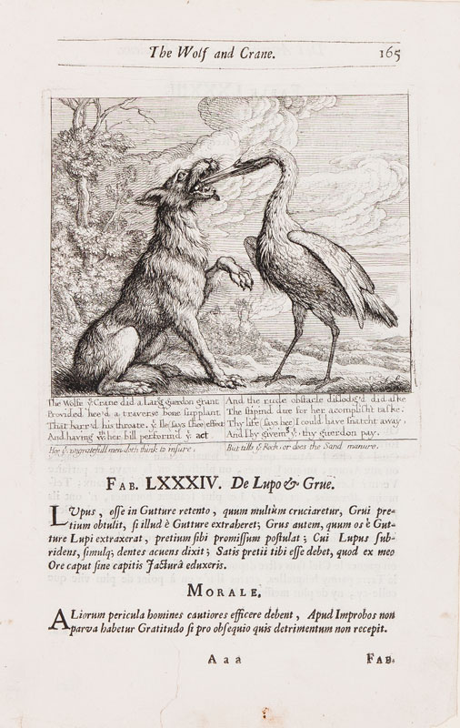 Francis BARLOW (c.1626-1704) - ‘The Wolf and Crane’.