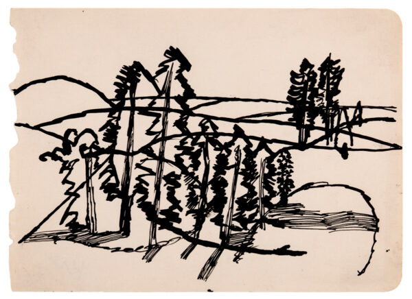 VAUGHAN Keith (1912-1977) - Landscape with firs.
